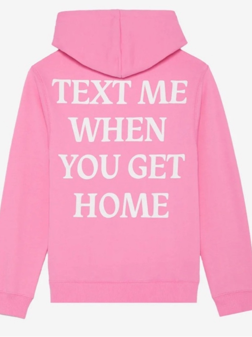 Lonely Ghost Text Me When You Get Home Hoodie Pink Size XL